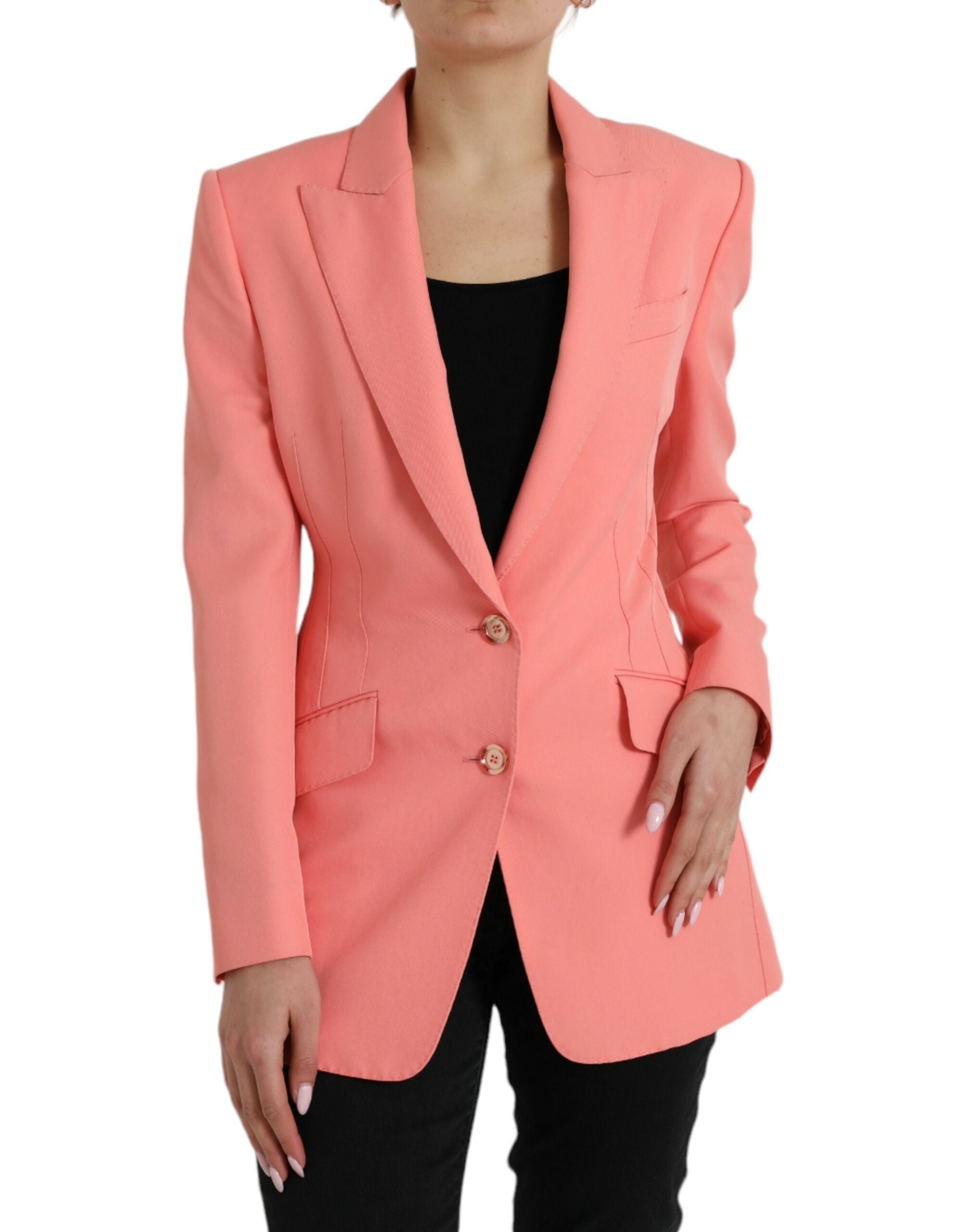 Shop Dolce & Gabbana Chic Pink Peak Lapel Women's Blazer