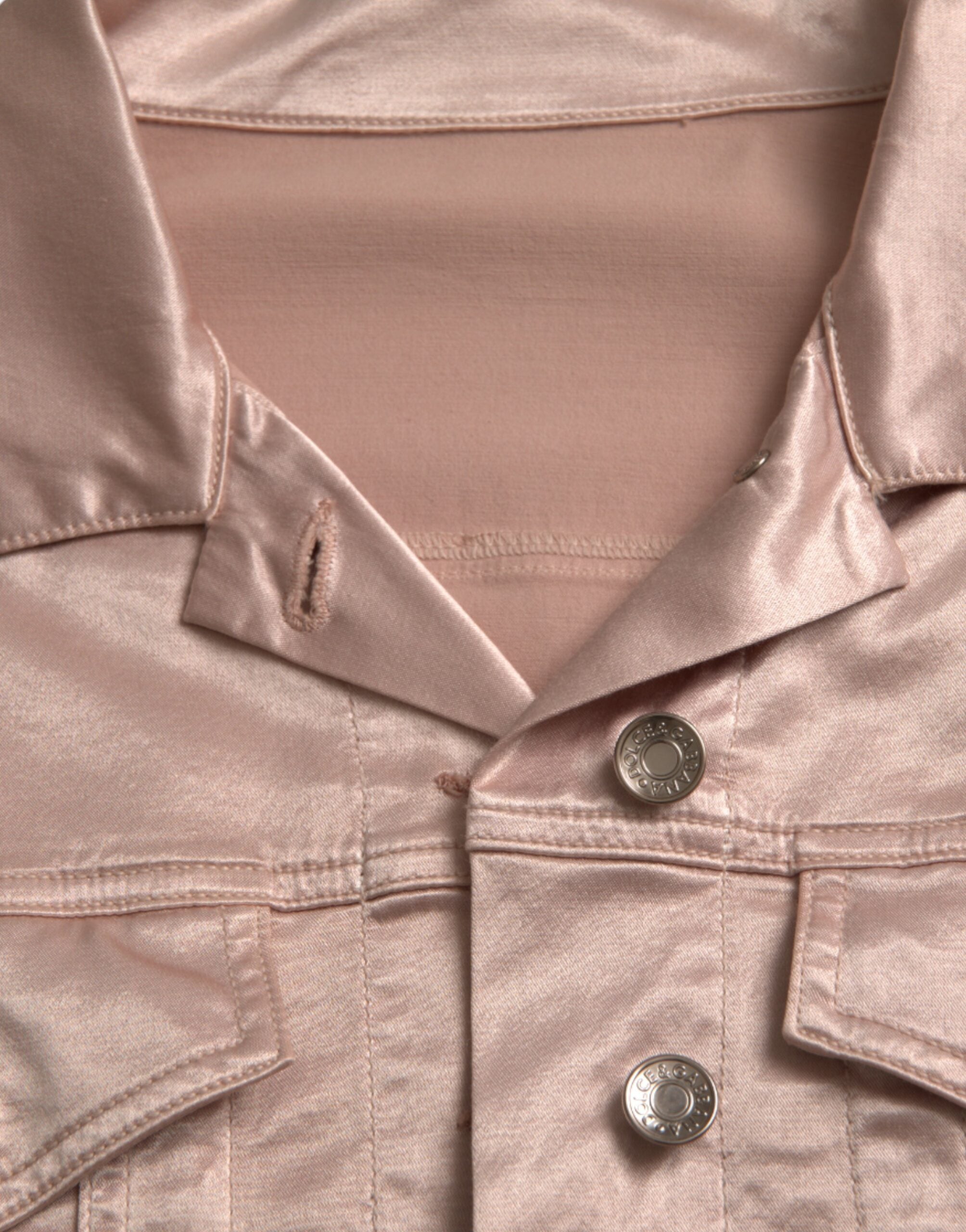 Shop Dolce & Gabbana Elegant Pink Cropped Denim Women's Jacket