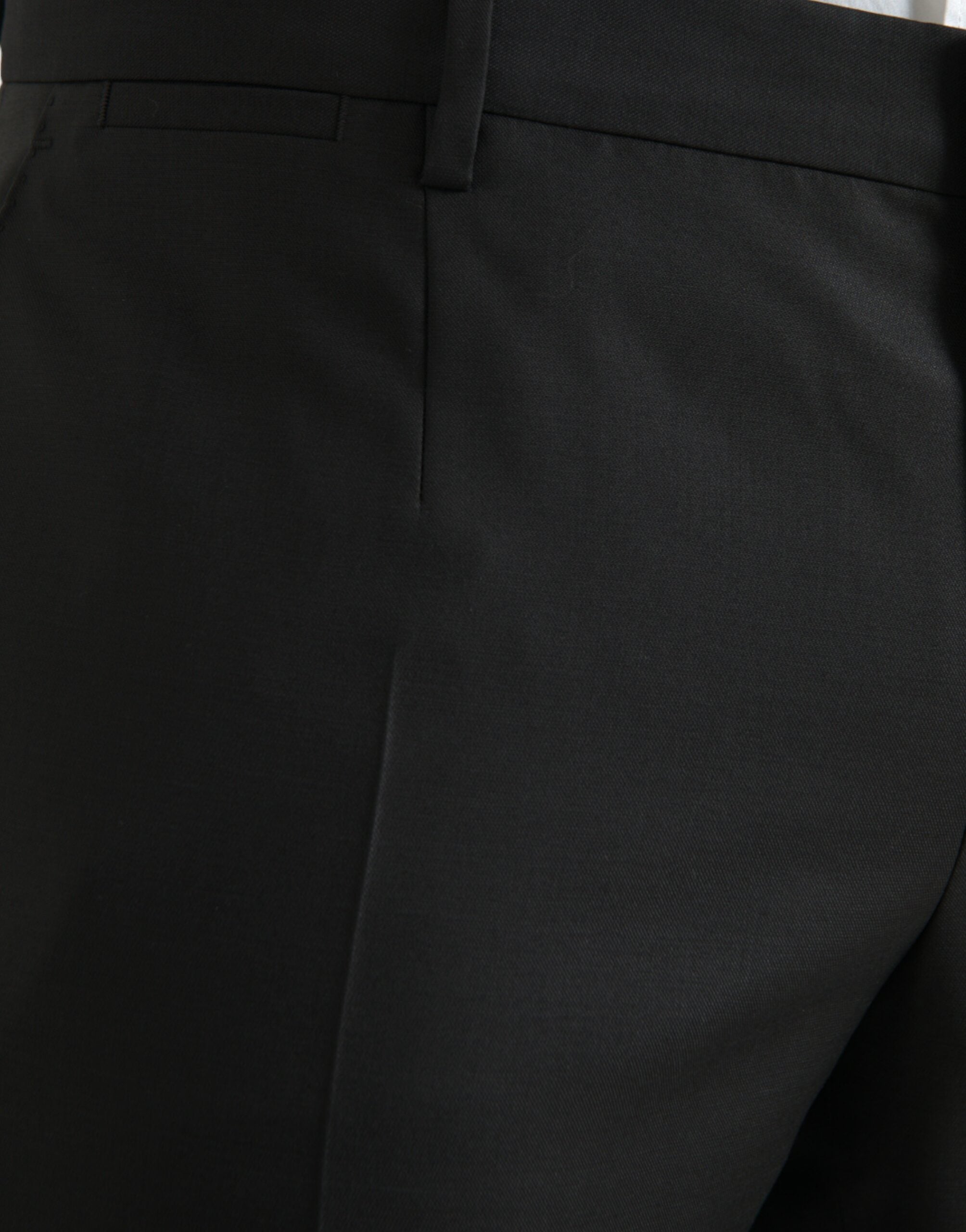 Shop Dolce & Gabbana Black Wool Silk Skinny Dress Men's Pants