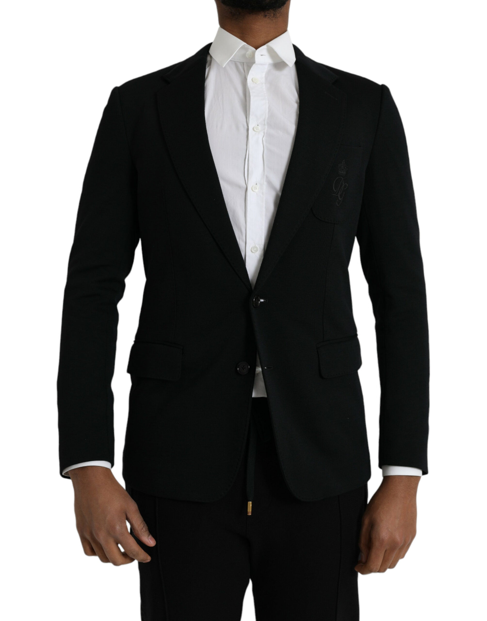 Dolce & Gabbana Black Wool 2 Piece Single Breasted Men's Suit