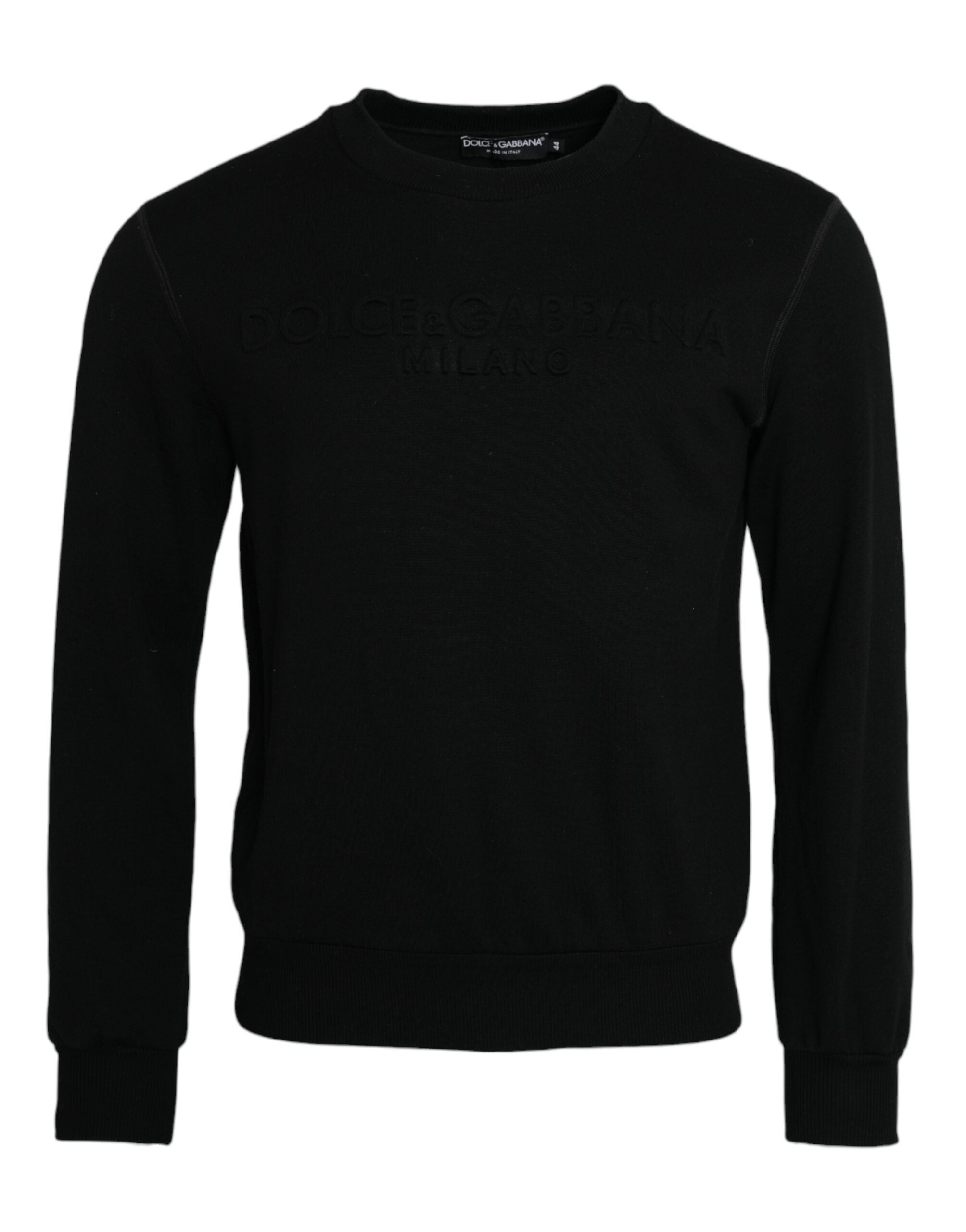Dolce & Gabbana Black Cotton Long Sleeves Sweatshirt Men's Sweater