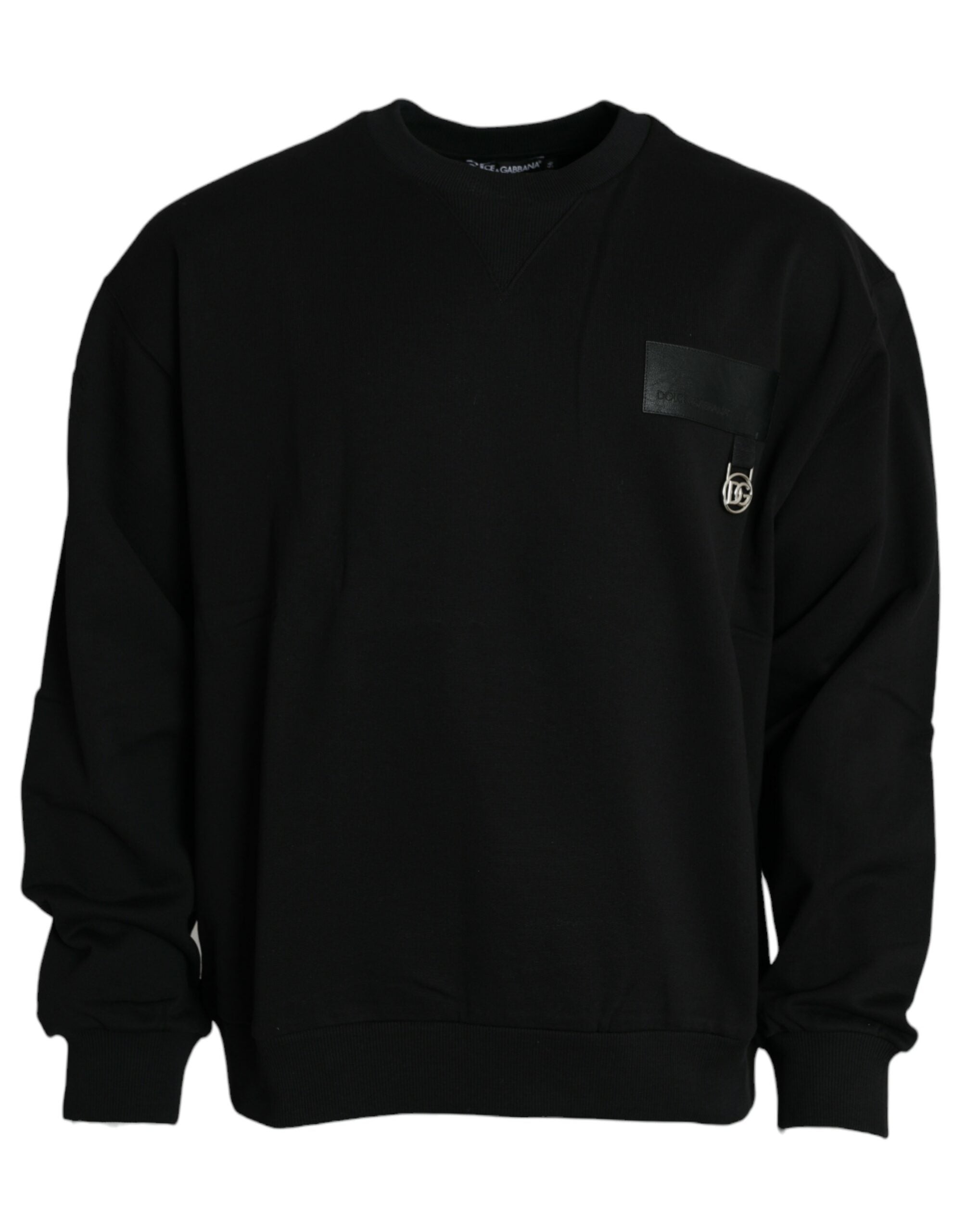 Dolce & Gabbana Black Logo Cotton Long Sleeves Sweatshirt Men's Sweater