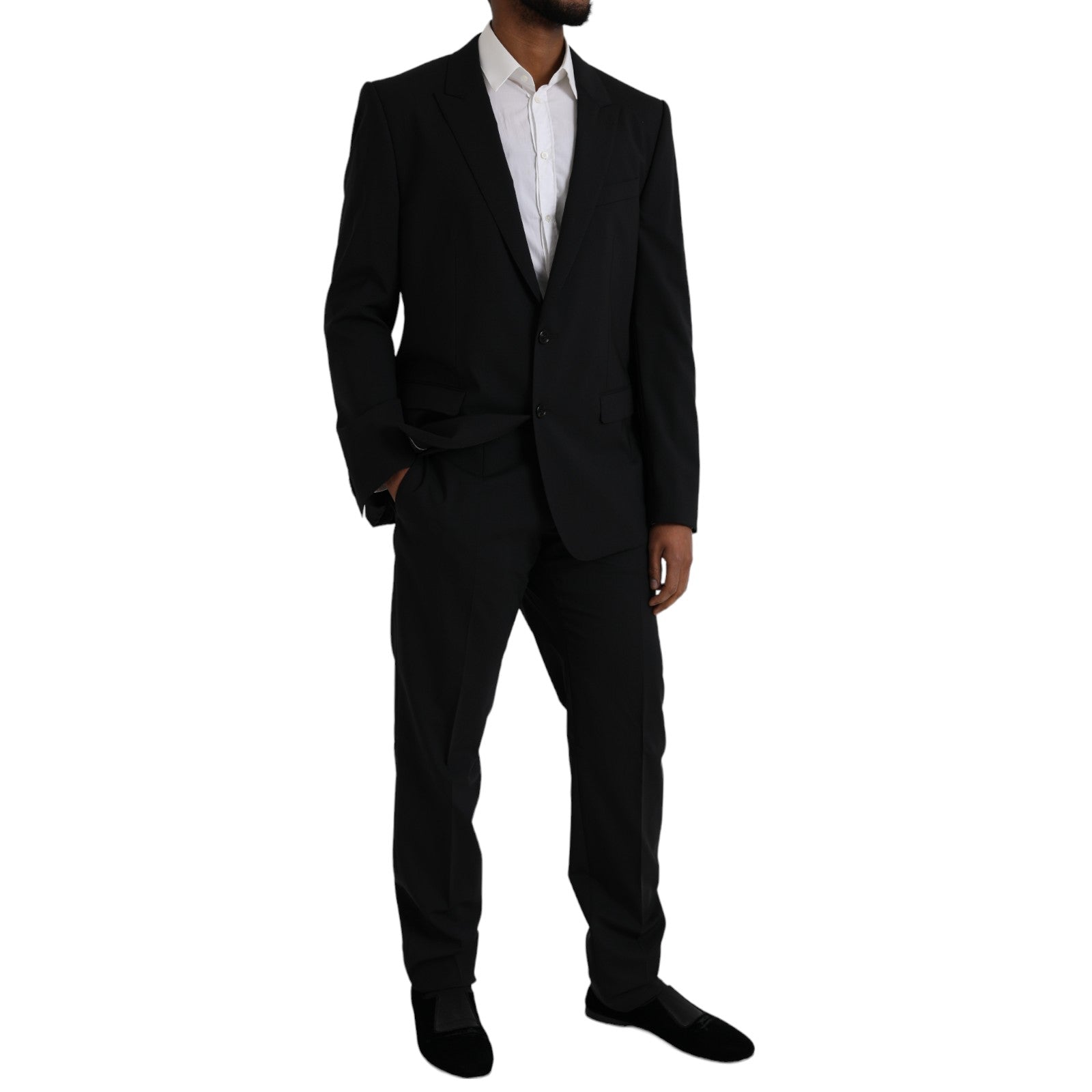 Dolce & Gabbana Black Martini Wool Formal 2 Piece Men's Suit