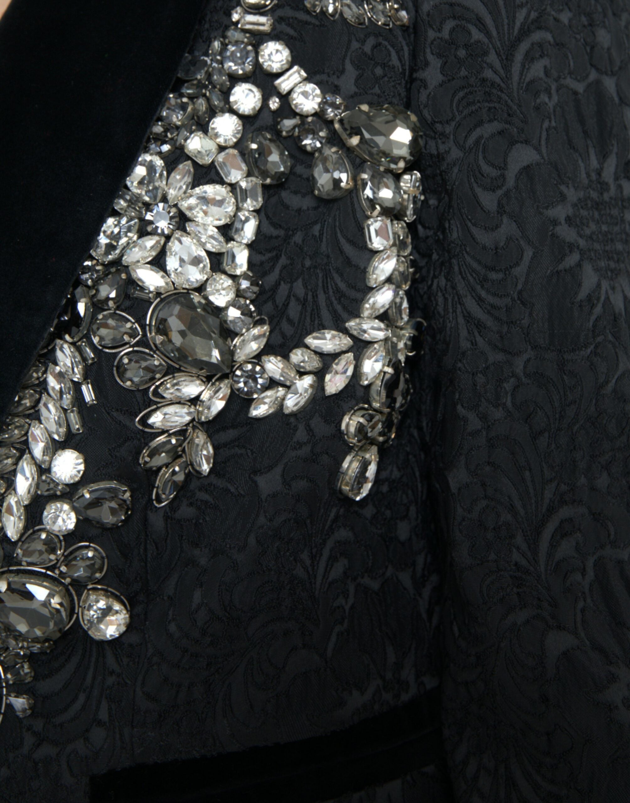 Shop Dolce & Gabbana Elegant Embellished Black Overcoat Women's Jacket