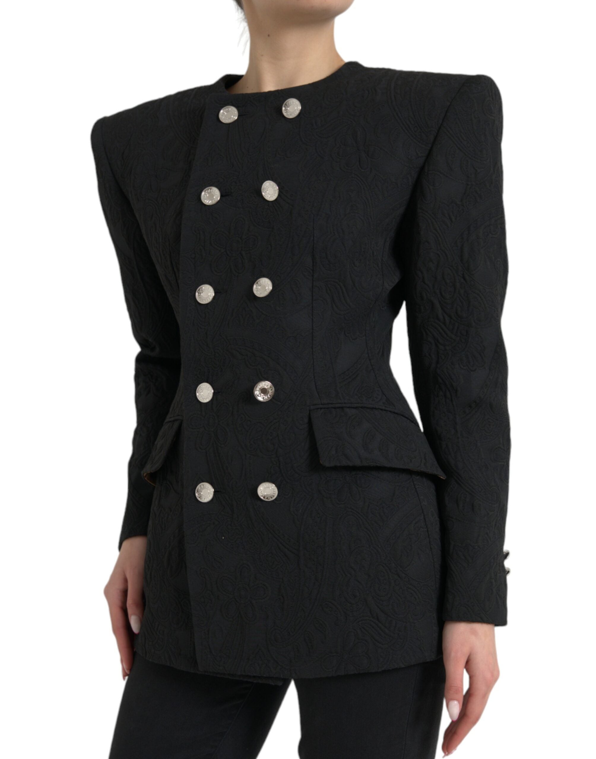 Shop Dolce & Gabbana Elegant Double Breasted Blazer Women's Jacket In Black
