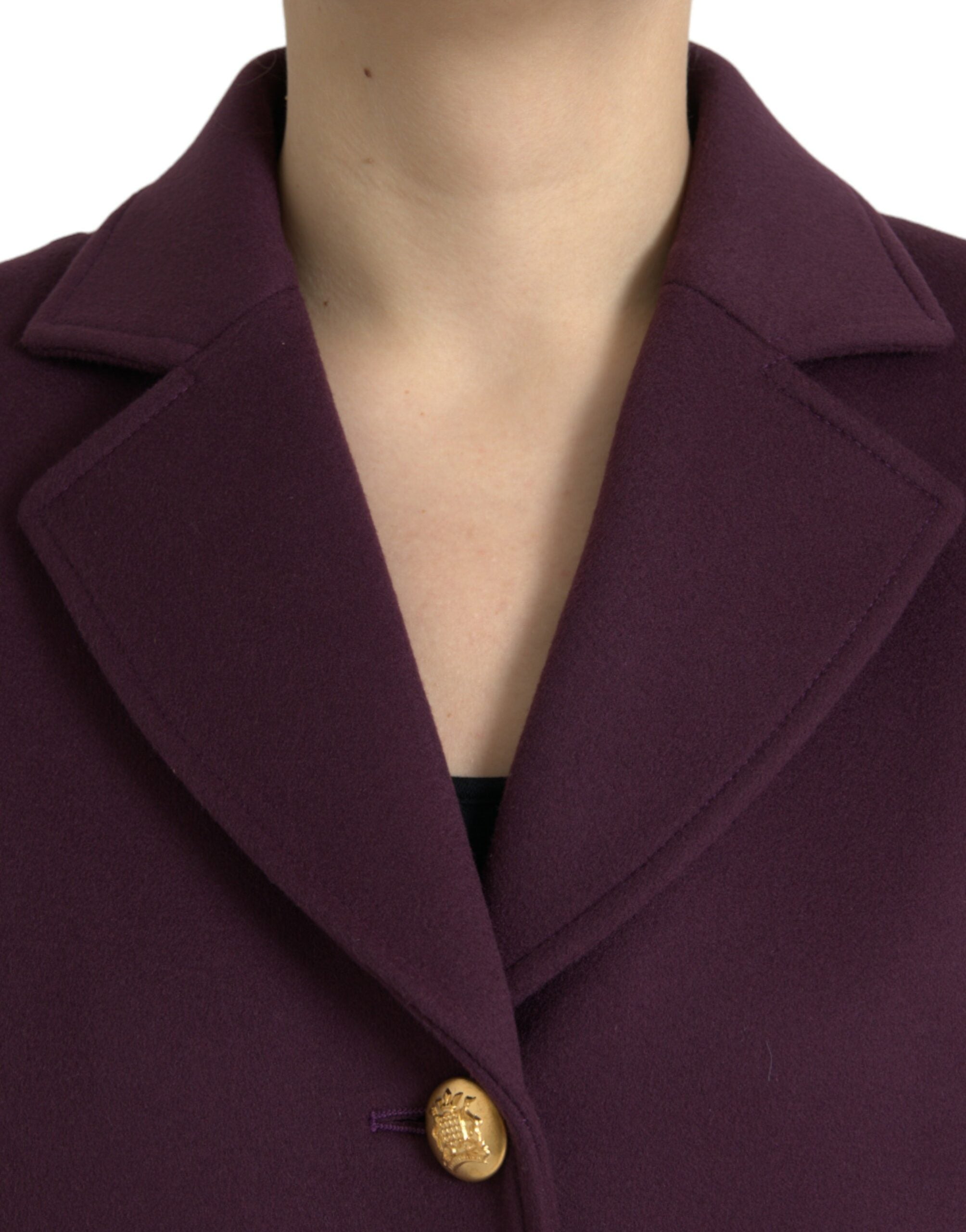 Shop Dolce & Gabbana Elegant Purple Wool-cashmere Trench Women's Coat
