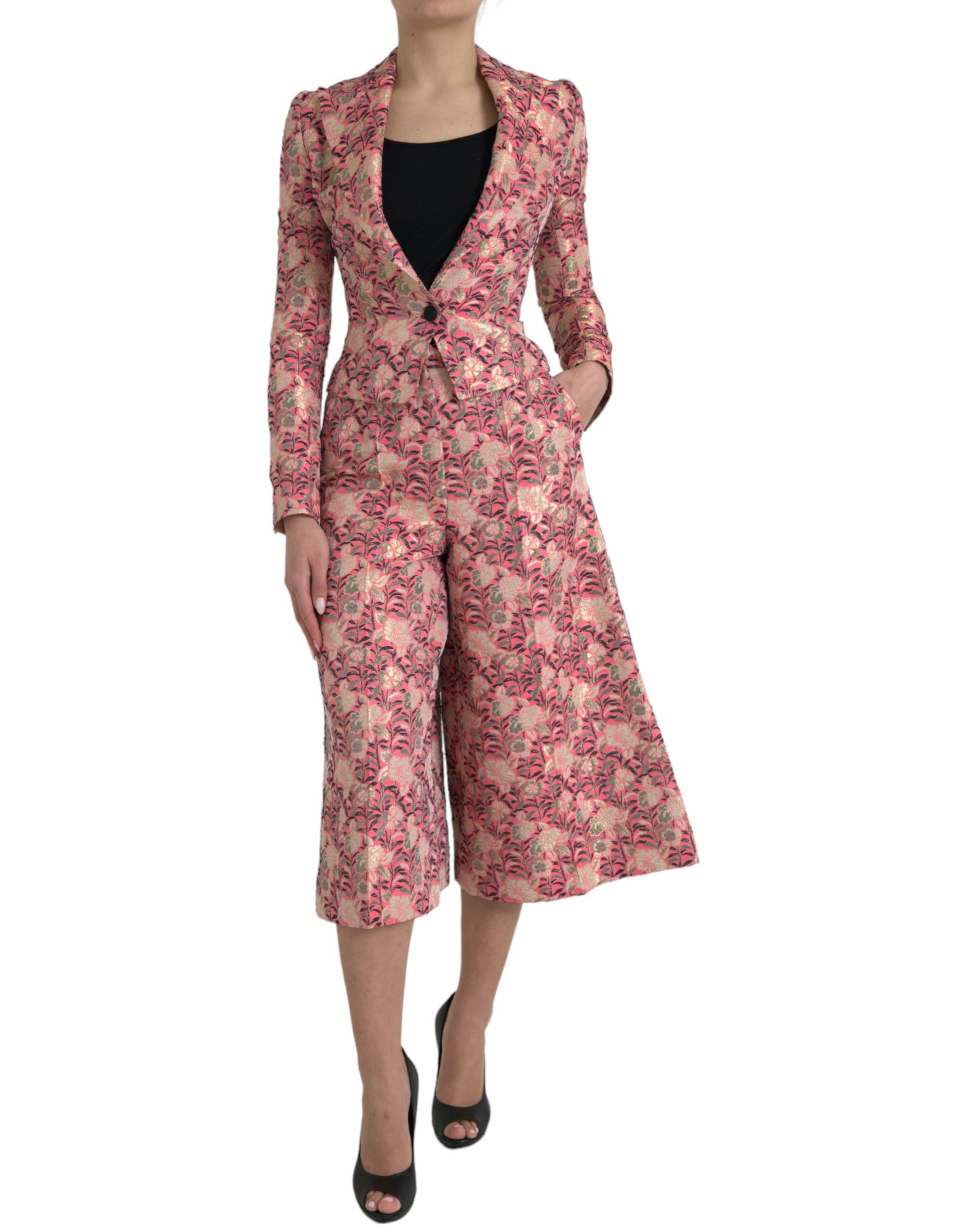 Shop Dolce & Gabbana Elegant Pink Slim Fit Two-piece Women's Suit