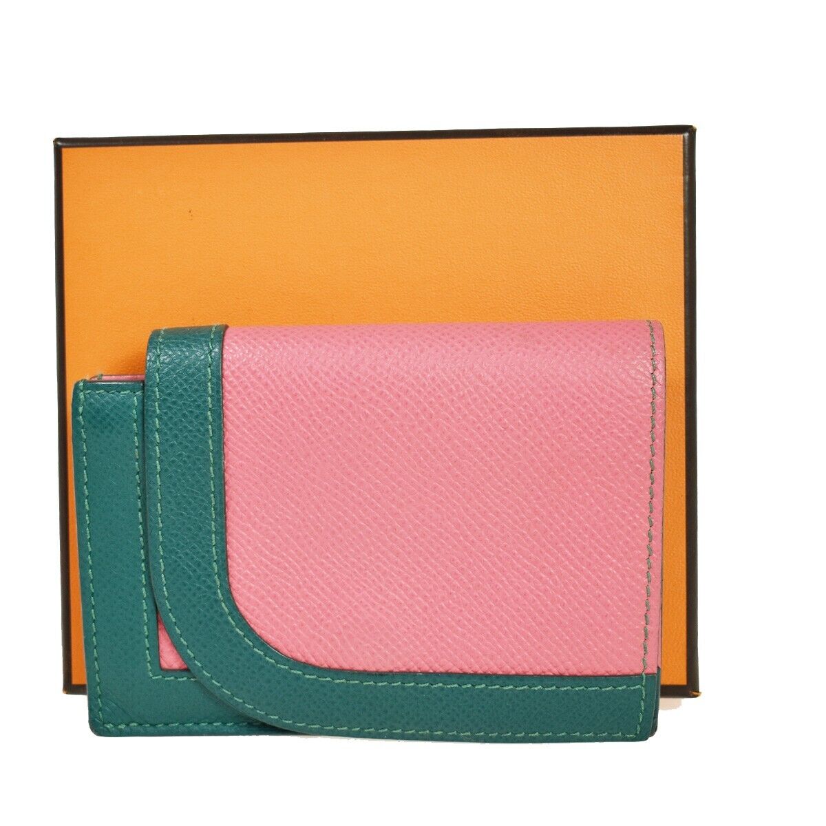Hermes Hermès Camail Pink Leather Wallet  () In Multi