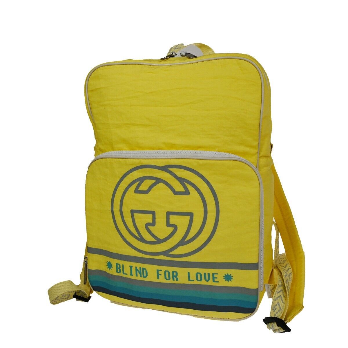 Gucci Blind For Love Yellow Synthetic Backpack Bag () In White