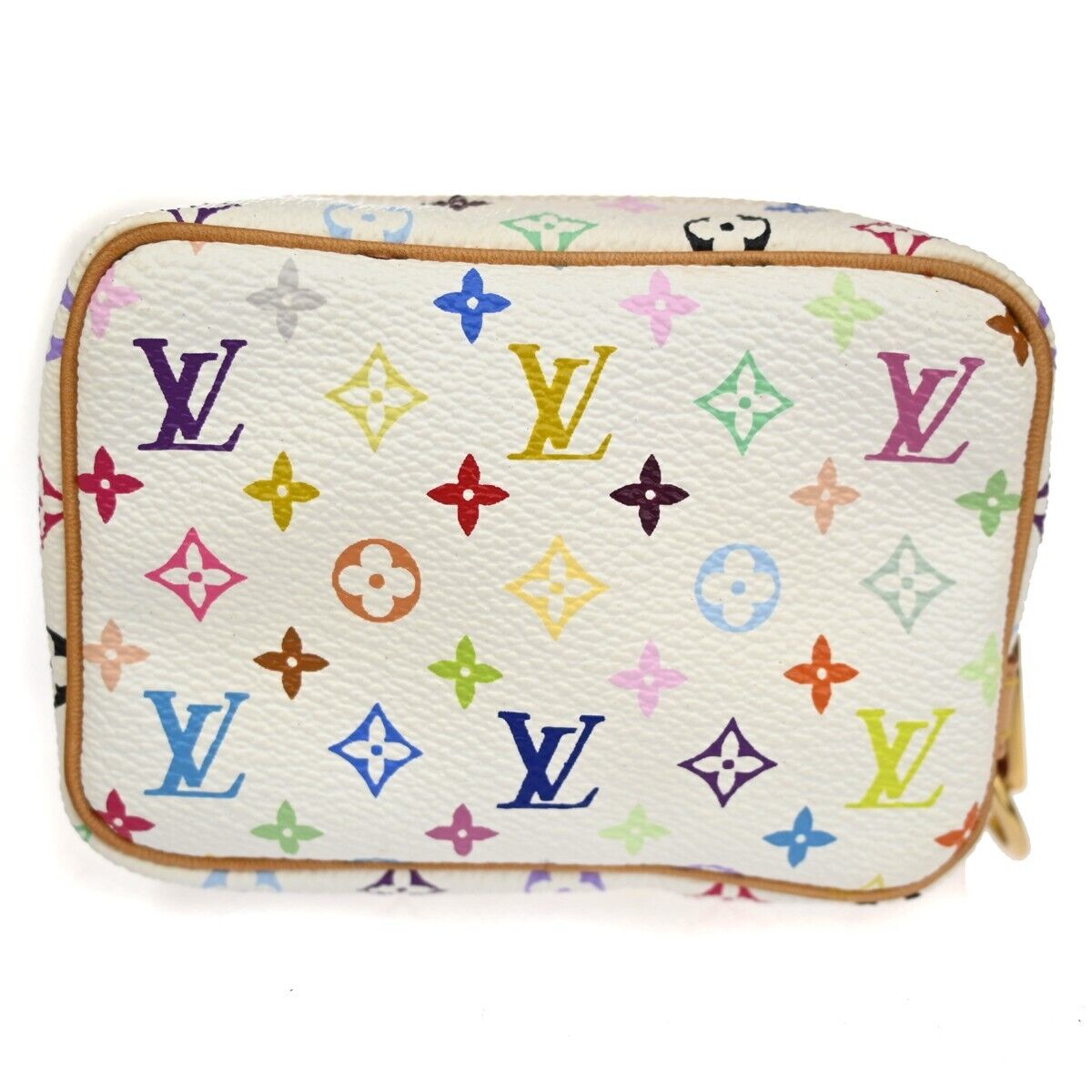 Pre-owned Louis Vuitton Trousse Wapity Pouch White Leather Clutch Bag ()