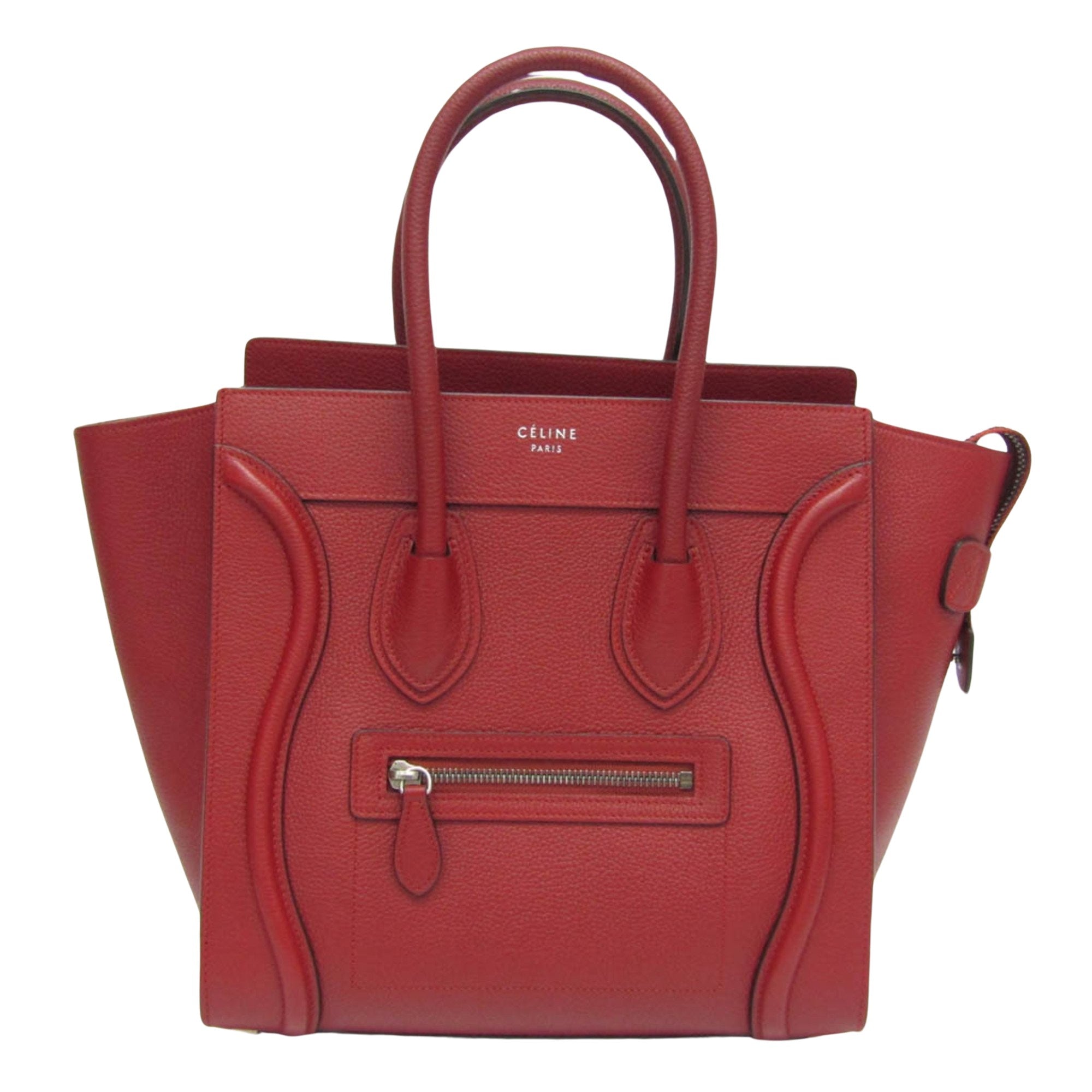 Image of Céline Luggage Red Pony-Style Calfskin Handbag (Pre-Owned)