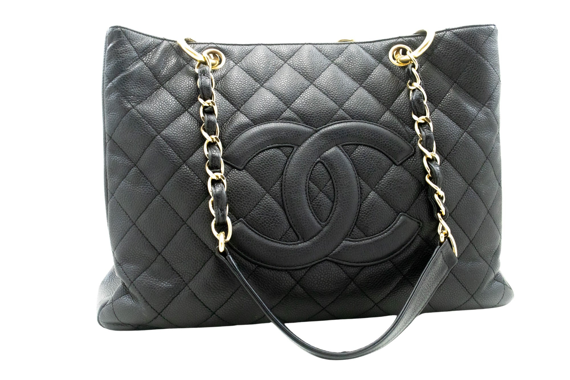 image of Chanel Grand Shopping Black Leather Shoulder Bag (Pre-Owned)