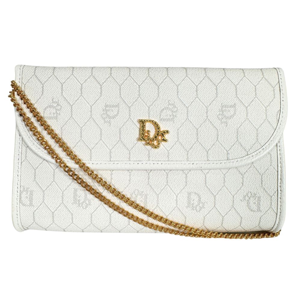 Dior -- White Canvas Shoulder Bag ()