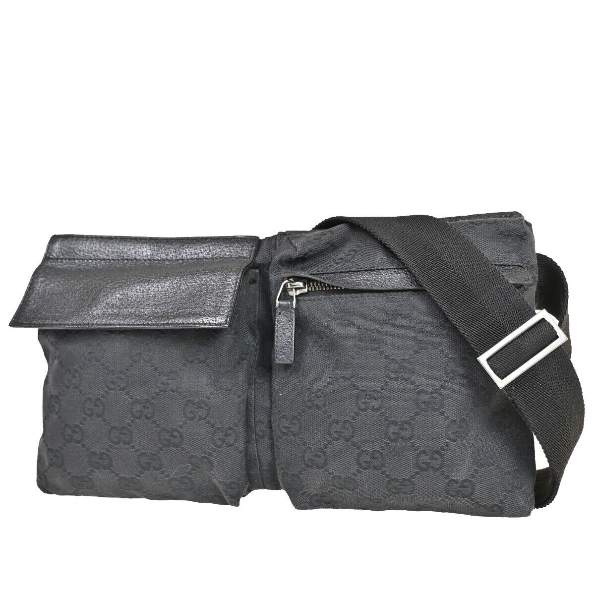 Shop Gucci Gg Canvas Grey Canvas Clutch Bag ()