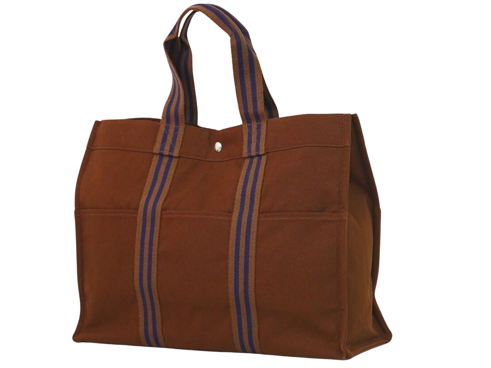 Shop Hermes Hermès Fourre Tout Brown Canvas Tote Bag ()
