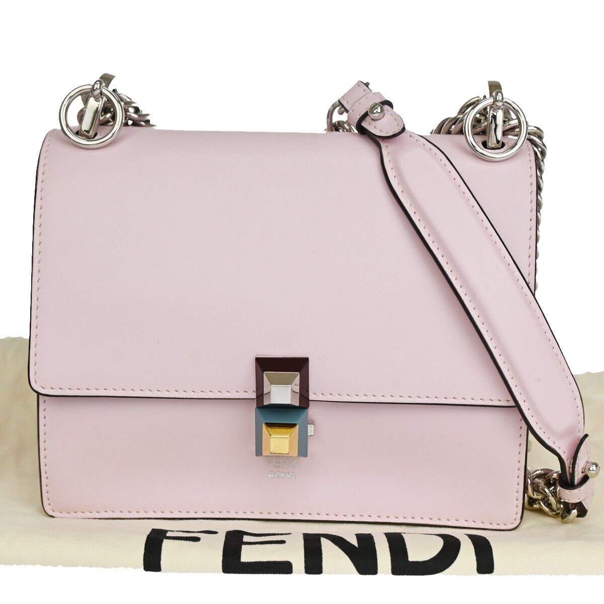 Fendi Kan I Pink Leather Shoulder Bag ()