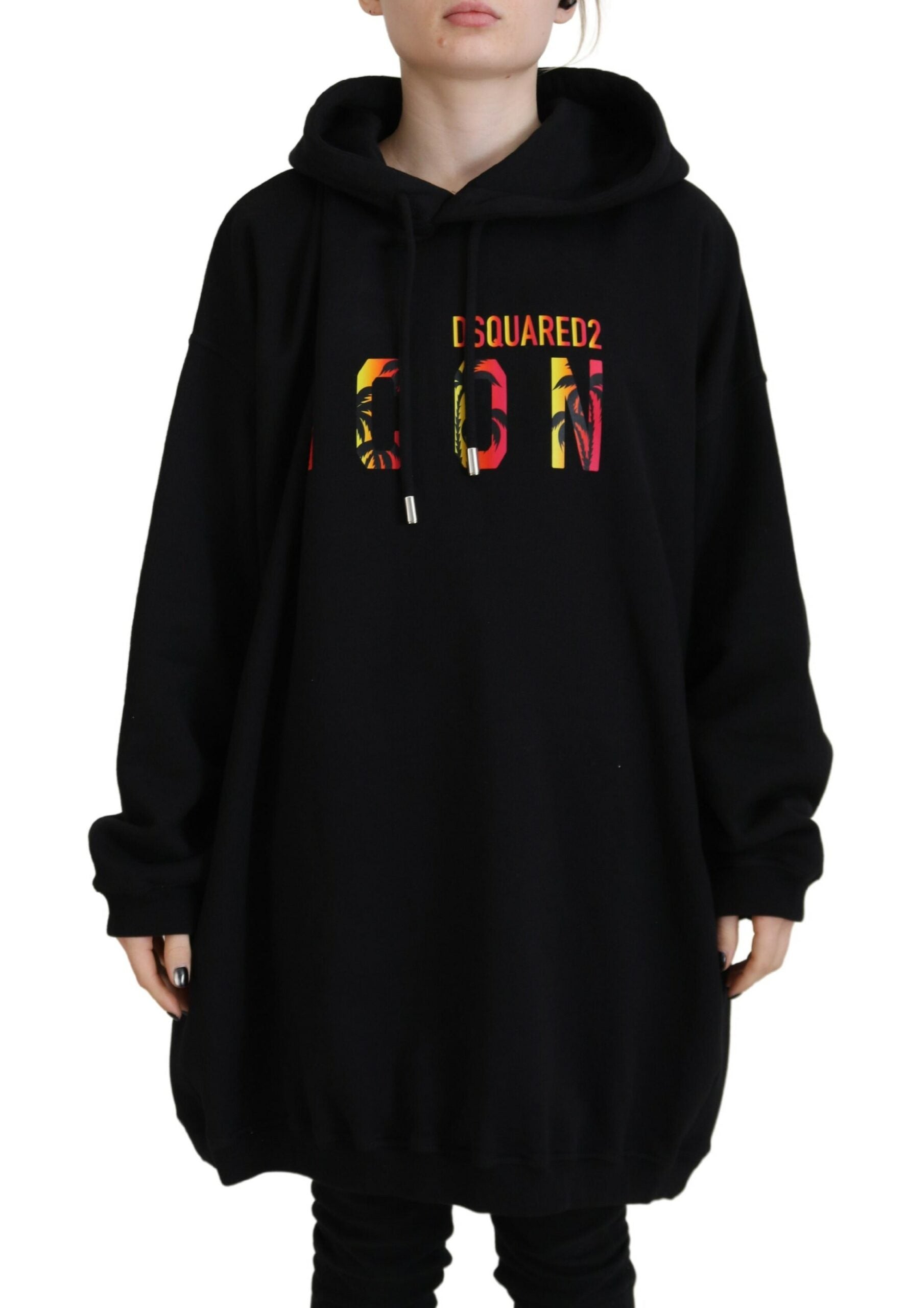 Dsquared² Black Mini Icon Cotton Hoodie Sweatshirt Women's Sweater
