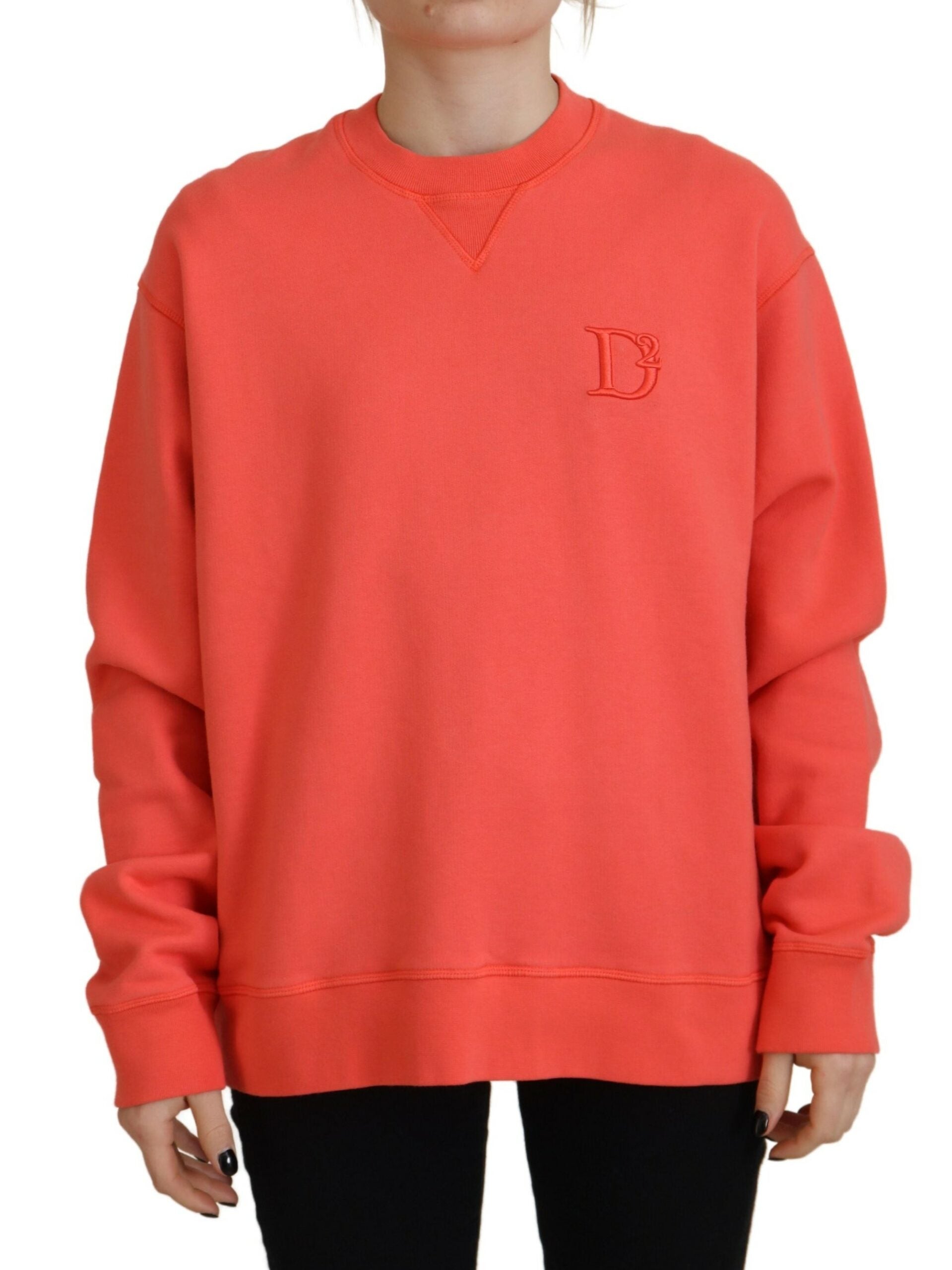 Dsquared² Pink Logo Embroidery Women Long Sleeve Women's Sweater In Red