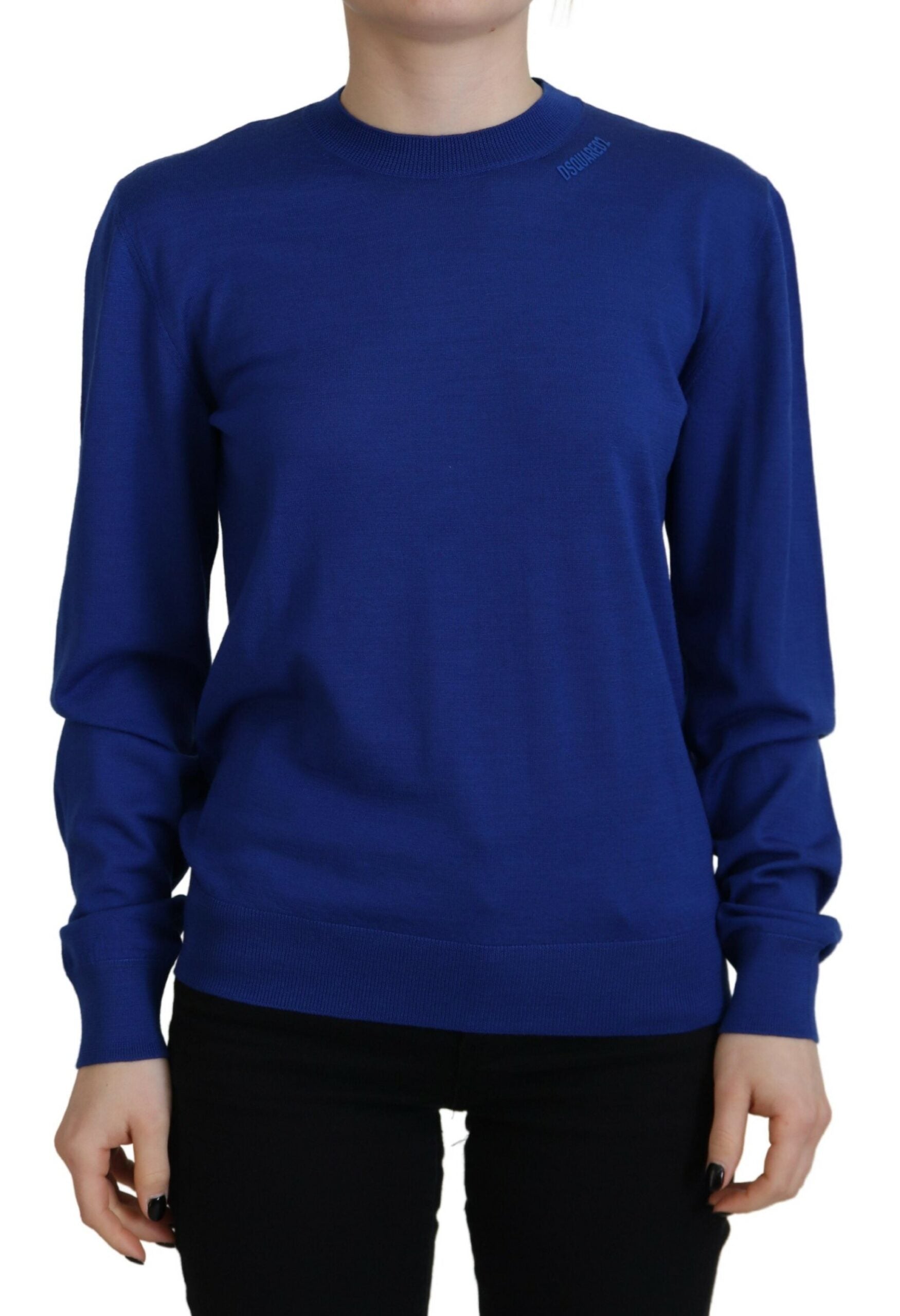 Dsquared² Blue Long Sleeve Crew Neck Casual Women's Sweater