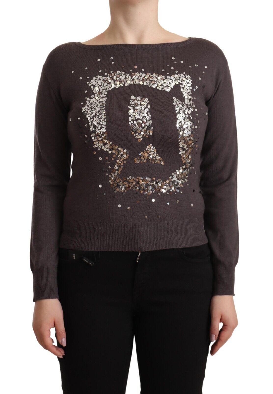 Shop John Galliano Elegant Wool Long Sleeve Women's Sweater In Brown