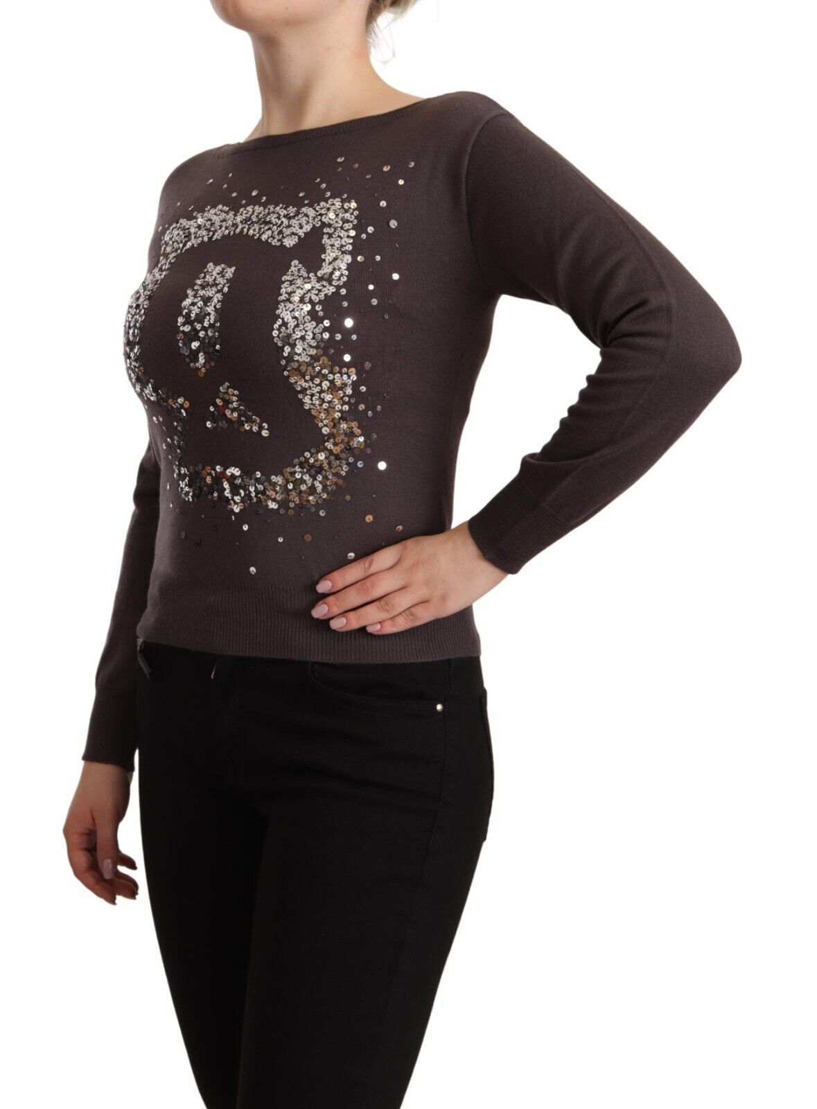 Shop John Galliano Elegant Wool Long Sleeve Women's Sweater In Brown