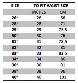 Mens Belt Size Chart Uk