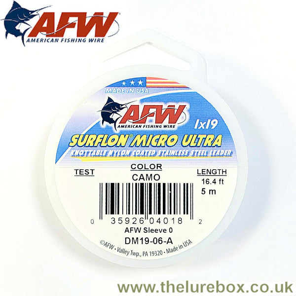 AFW 7x7 Nylon Coated Surflon Micro Supreme Knottable Wire, Camo 5m 40lb