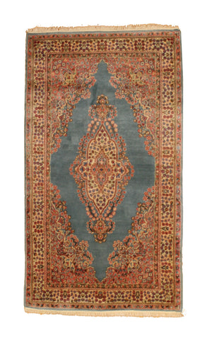 Pale Blue Vintage Persian Kerman