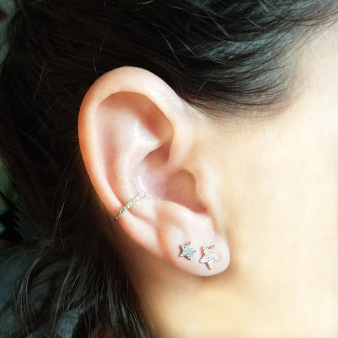 Pave Diamond Star Earrings