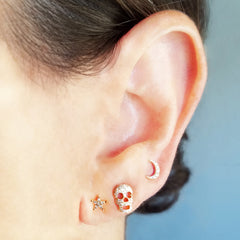 Diamond Skull Earring
