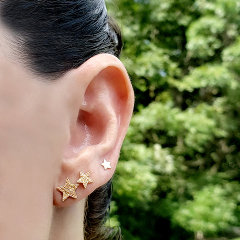 Gold and Diamond Star Earrings - EarStylist by Jo Nayor
