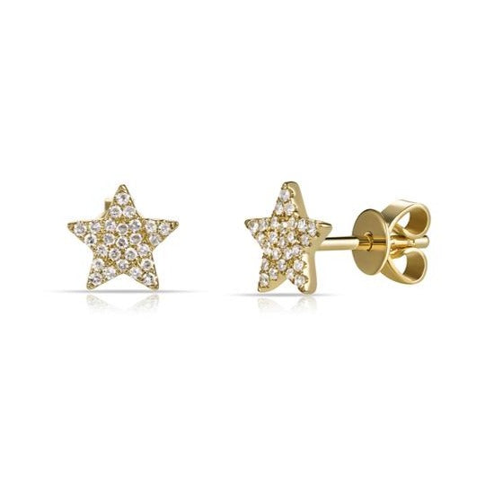 14K Gold and Diamond Pave Star Earring - The EarStylist by Jo Nayor ...