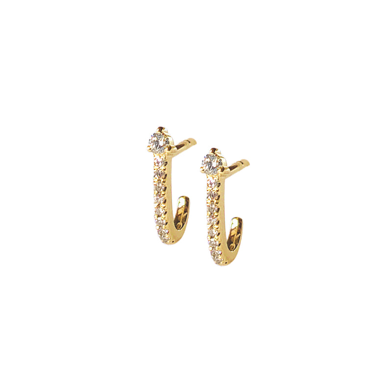 Diamond J Hook Earrings - Designer Earrings - The EarStylist – The Ear ...