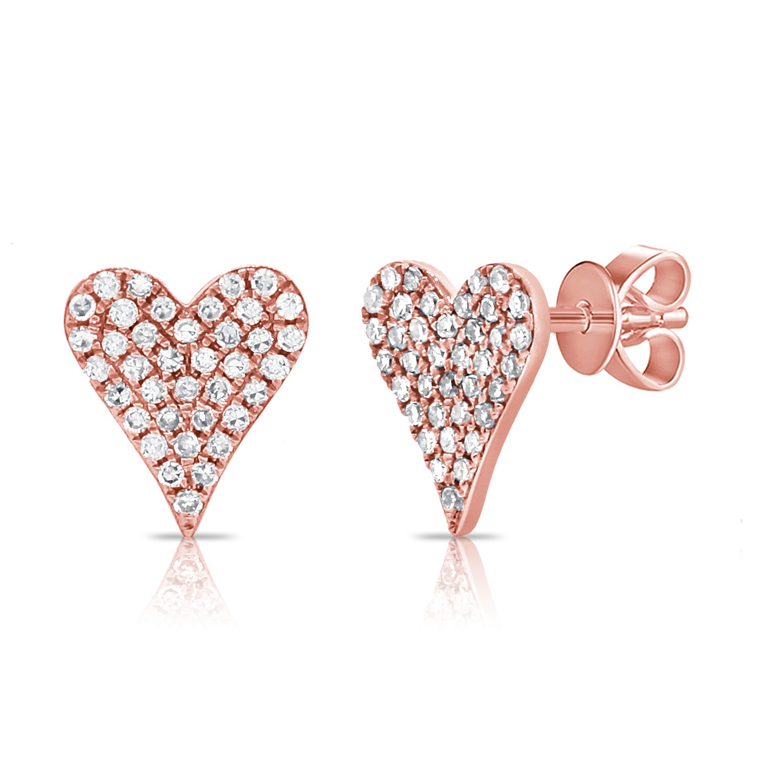 Medium Diamond Pave Heart - Designer Earrings - EarStylist by Jo Nayor ...