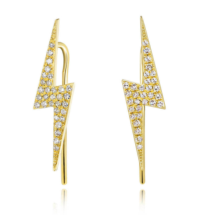 gold lightning bolt earring