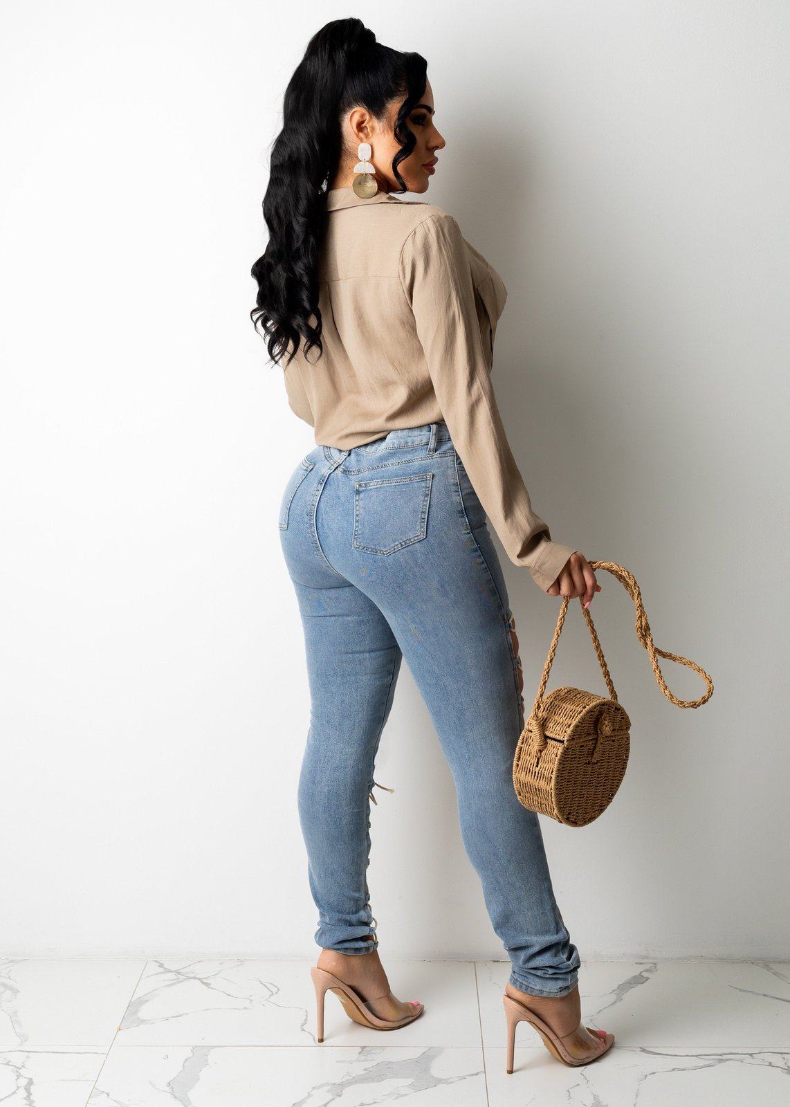 Koel Betrokken linnen Buy Lace-Up Denim Jeans For Women | Thirst Couture – Thirst Couture Boutique