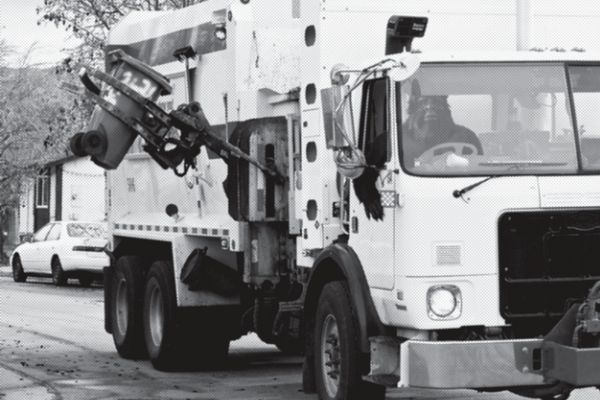 Bigfoot in garbage truck