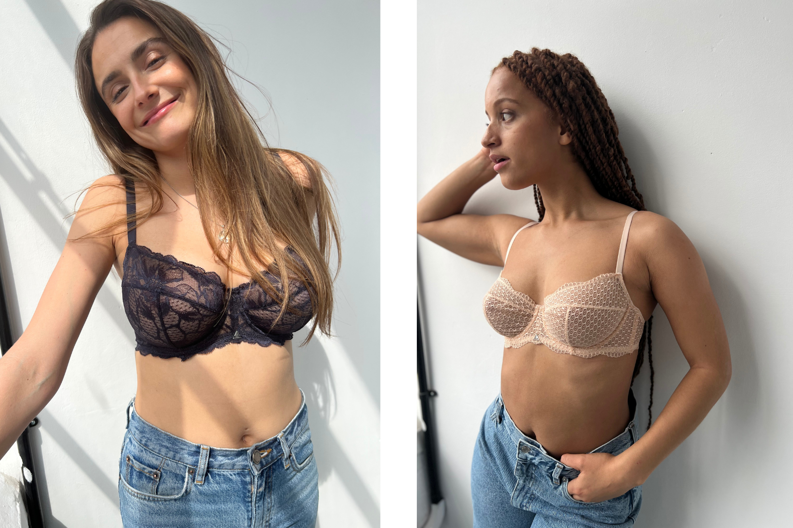 Non padded full cup bra