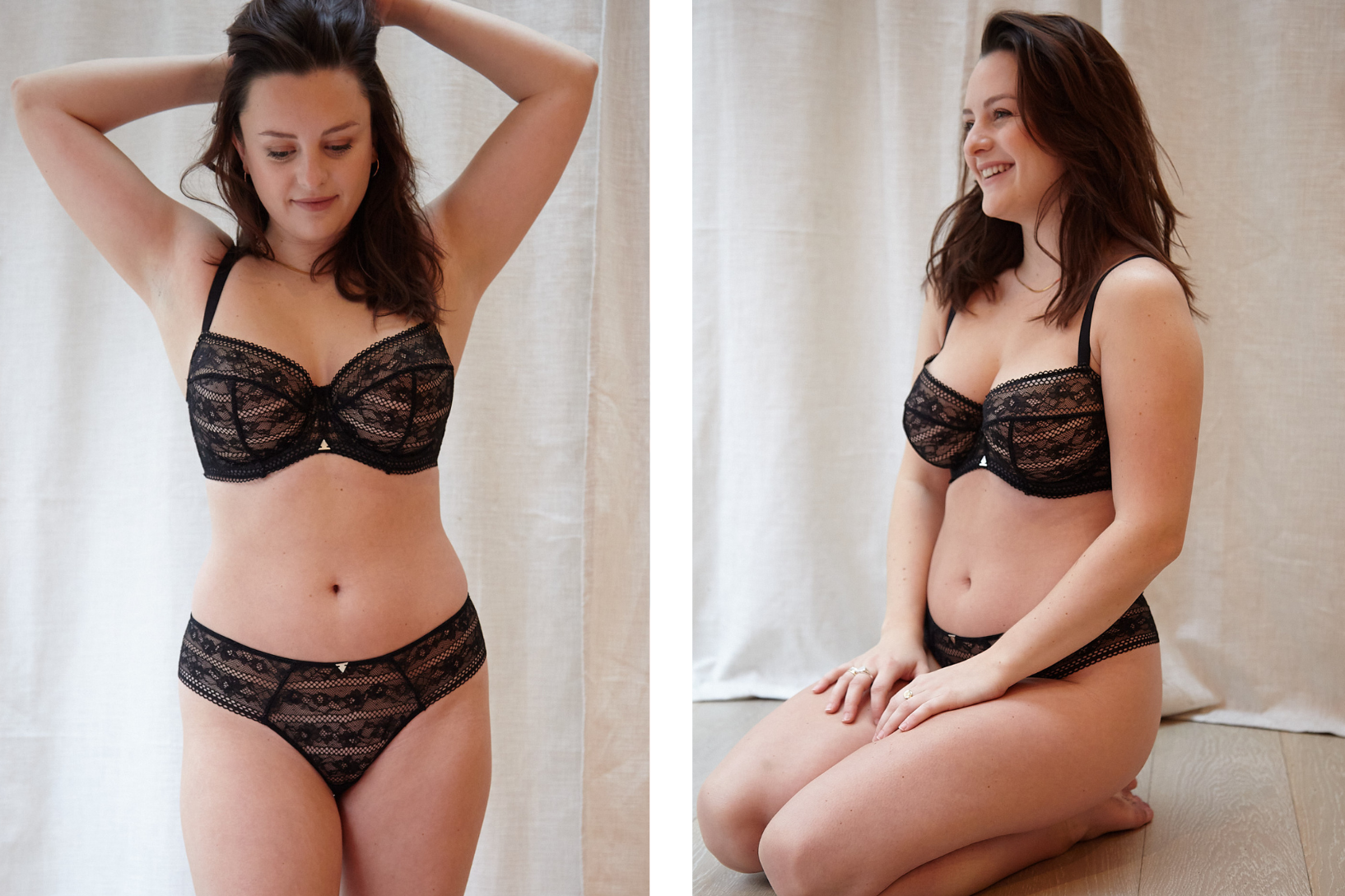 Black lace full cup size bra