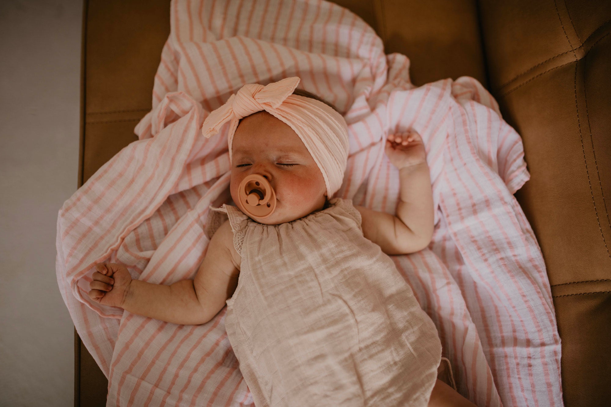 Baby Laying on Swaddling Blanket