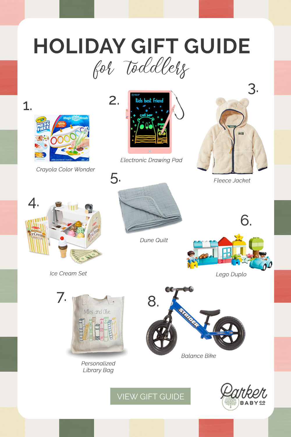 Parker Baby Co. Holiday Gift Guide for Toddlers