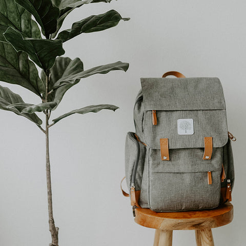 Gray Birch Bag: Modern Diaper Backpack