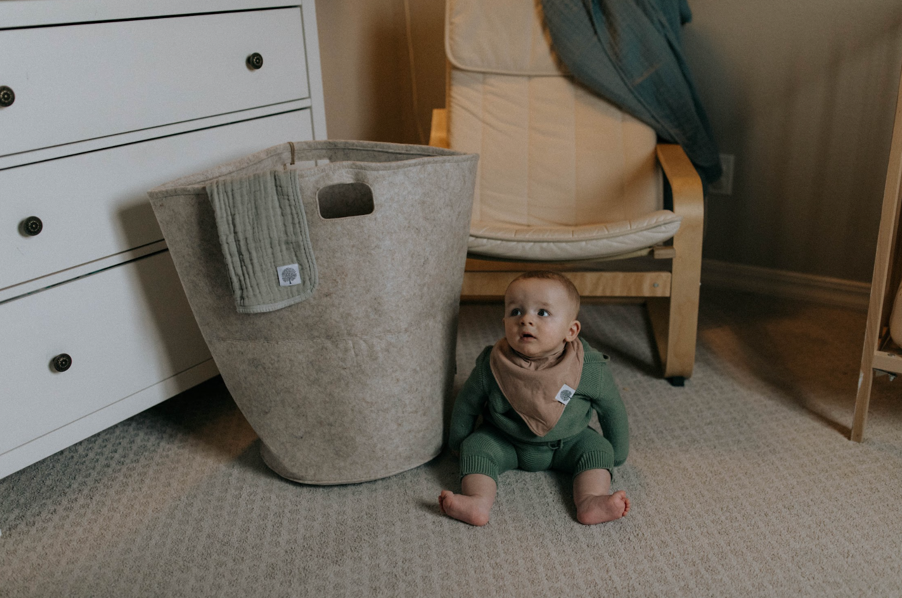 Felt Laundry Hamper for Nurseries and Bedrooms