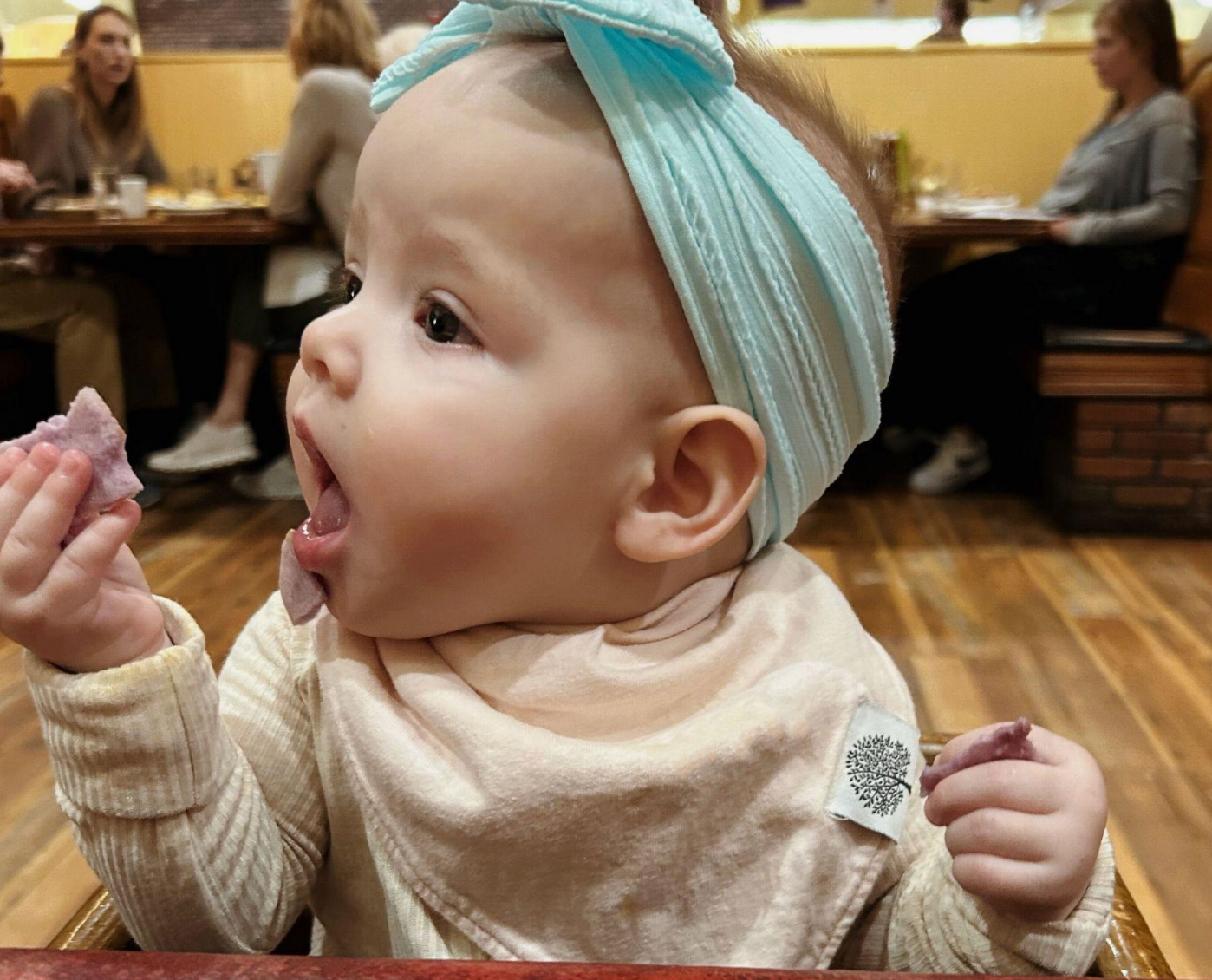 Baby Girl Wearing Parker Baby Co. Bibs