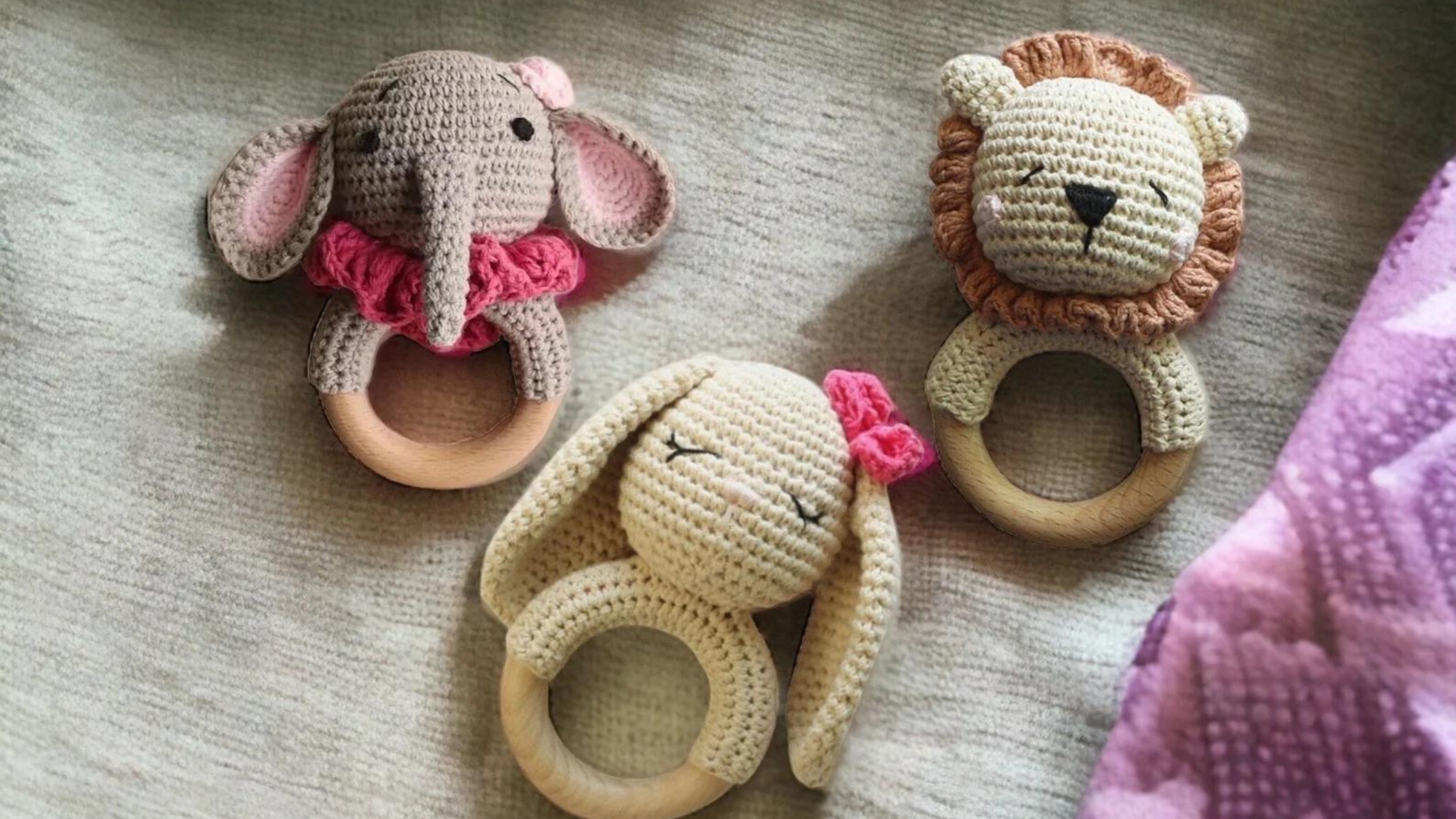 Crochet Rattle Christmas Gift for Babies