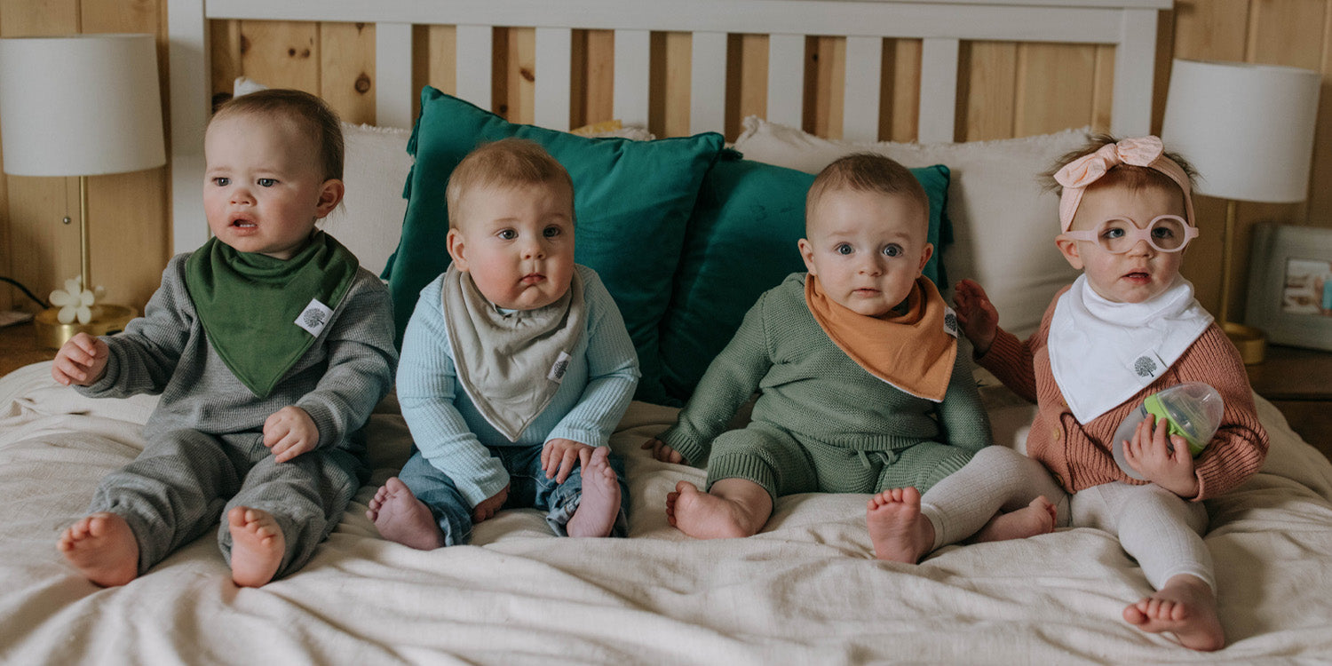 Babies Wearing Drool Bandana Bibs