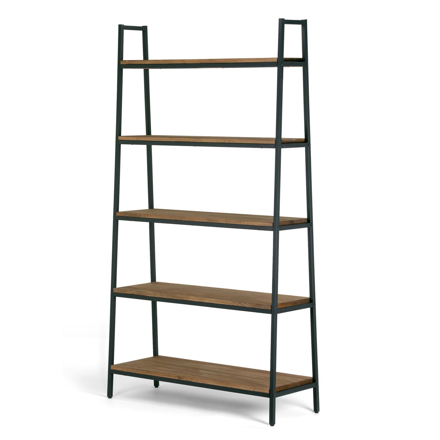 wapen smal veer Ailis 71.5" Brown Pine Wood Metal Frame Etagere Bookcase Five-shelf Me –  Glamour Home
