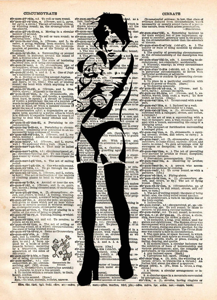 Banksy Sexy Girl With Teddy Bear Street Art Vintage Dictionary Page Loft 817