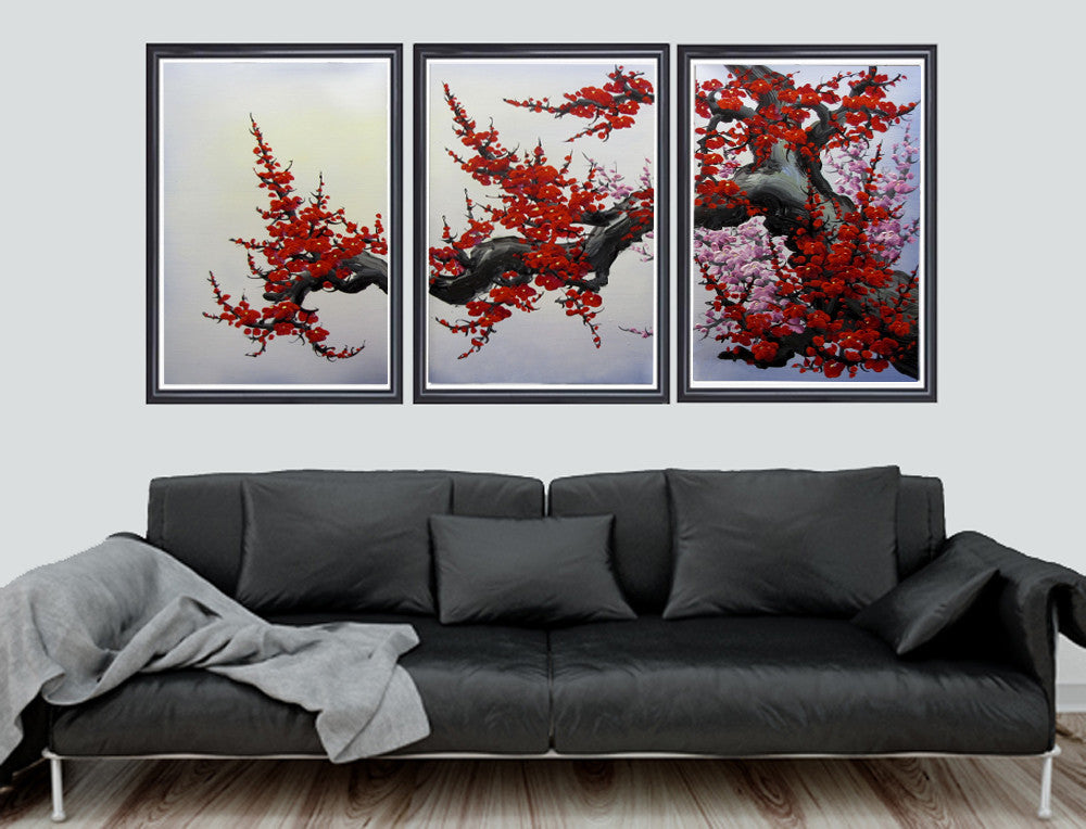 Cherry Blossom Wall Art Japan Cherry Blossom Art Red Cherry Blossom Loft 817