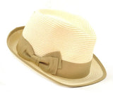 Unisex Stylish Fedora Straw Woven Hat w/ Natural Color Bow Accent by D&Y AFD8446